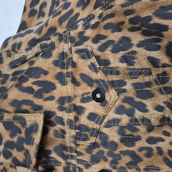 Style & Co Leopard Print Denim Jacket Sz M - Picture 4 of 12